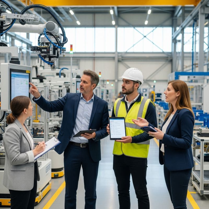 An engineer meticulously inspecting a high-tech component